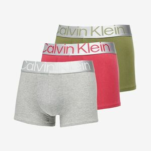 Calvin Klein Reconsidered Steel Cotton Trunk 3-Pack Olive Branch/ Grey Heather/ Red Bud imagine