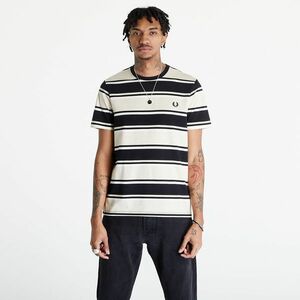 Tricou FRED PERRY Bold Stripe T-Shirt Oatmeal/ Ecru/ Black imagine