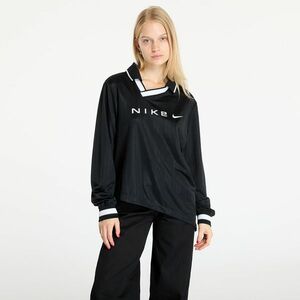 Jersey Nike Sportswear Collection Women's Dri-FIT Jacquard Long-Sleeve Jersey Top Black/ Lt Iron Ore/ White imagine