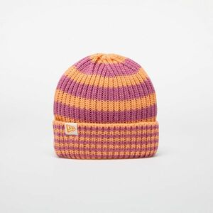 New Era Knit Medium Stripe Beanie Orange Glaze imagine