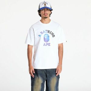 Tricou A BATHING APE Tie Dye College Tee White/ Black imagine