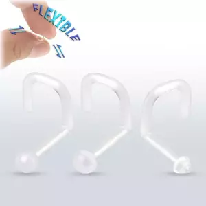 Piercing din plastic pentru nas - capete sub formă de figuri geometrice - Formă bilă: Bilă imagine