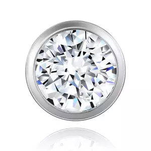 Pandantiv din aur alb de 9K - cerc dublu cu zircon transparent imagine