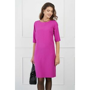 Rochie Dora fucsia cu imprimeu pepit imagine