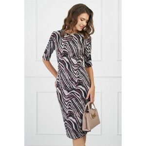 Rochie DY Fashion gri cu imprimeu zebra mov imagine