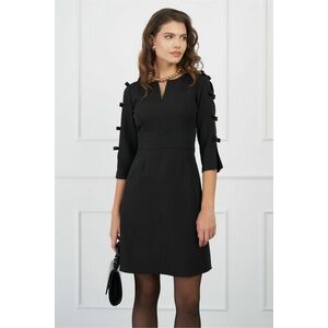 Rochie Moze neagra cu fundite pe maneci imagine