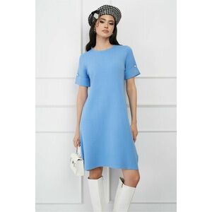 Rochie Miriam bleu din tricot cu maneca scurta imagine