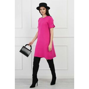 Rochie Miriam fucsia din tricot cu maneca scurta imagine