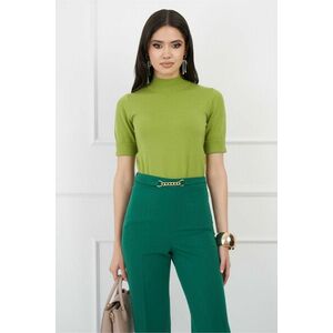 Bluza Daria verde lime din tricot cu maneca scurta imagine