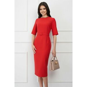 Rochie de culoare rosie, model office imagine