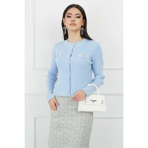 Bluza Samanta bleu din tricot cu nasturi imagine