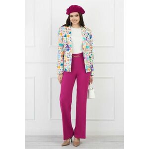 Pantaloni DY Fashion magenta evazati cu accesoriu in talie imagine