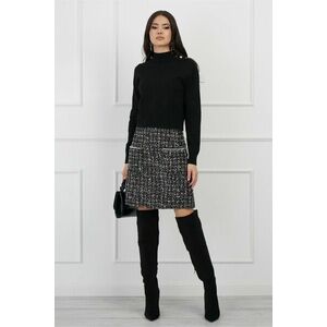 Fusta DY Fashion neagra din tweed cu perle la buzunare imagine