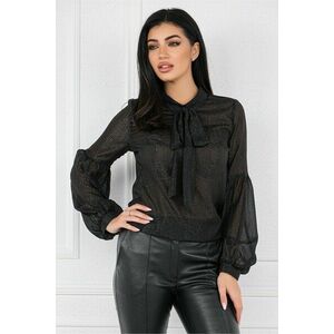 Bluza MBG neagra cu insertii din fir lurex imagine