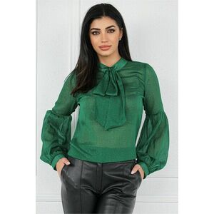 Bluza MBG verde cu insertii din fir lurex imagine