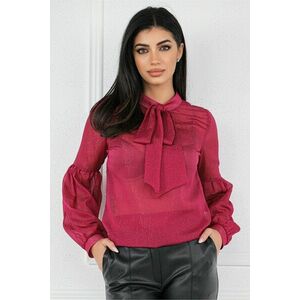 Bluza MBG magenta cu insertii din fir lurex imagine