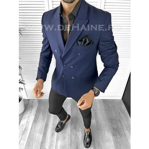 Sacou barbati slim fit bleumarin B8280 D3-3.1 imagine