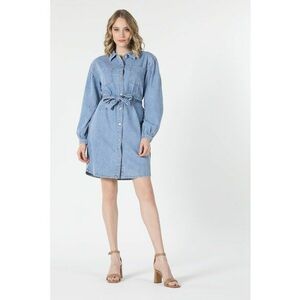 Rochie de denim cu maneci bufante imagine