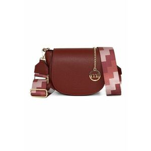 Geanta crossbody de piele cu bareta din material textil imagine