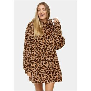 Rochie de casa cu gluga si animal print imagine