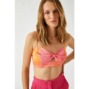 Top crop cu model colorblock imagine