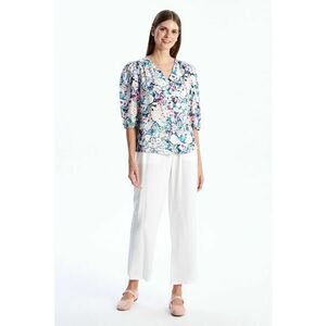 Bluza cu model floral si decolteu in V imagine