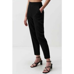 Pantaloni conici crop din tencel imagine