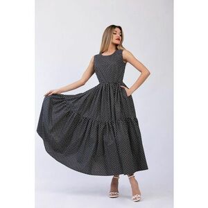 Rochie midi cu croiala in A si buzunare laterale imagine