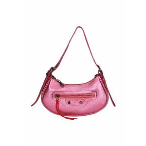 Geanta crossbody de piele cu aspect metalic imagine