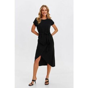 Rochie asimetrica de bumbac cu cordon in talie imagine