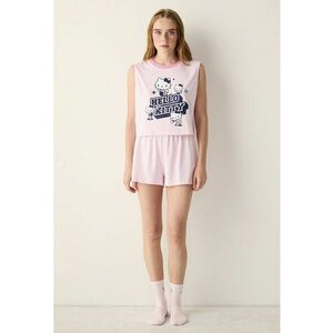 Pijama scurta din bumbac Hello Kitty imagine