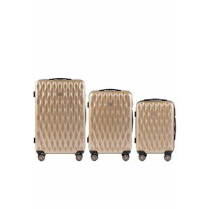 Set Trolere - PC 190 - 3 Piese - 4 Roti Duble - Cifru TSA - Policarbonat - Auriu imagine