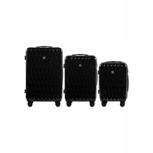 Set Trolere - PC 190 - 3 Piese - 4 Roti Duble - Cifru TSA - Policarbonat - Negru imagine