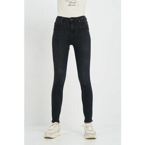 Blugi dama skinny inchisa cu detalii logo - Negru imagine