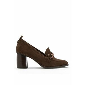 Pantofi loafer de piele intoarsa cu toc masiv Margaret imagine