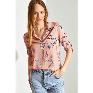 Camasa din amestec de in cu model floral imagine