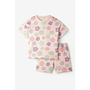 Set de tricou si pantaloni scurti din bumbac cu model - 2 piese imagine