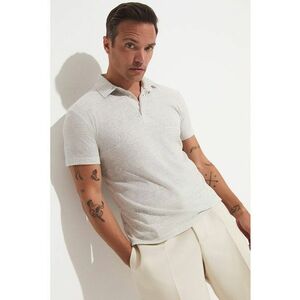 Tricou polo cambrat cu model imagine