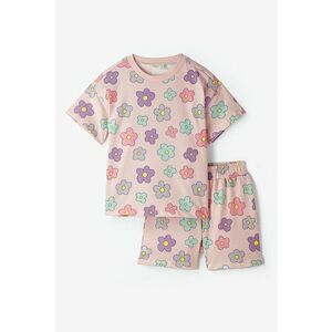 Set de tricou si pantaloni scurti din bumbac cu model - 2 piese imagine