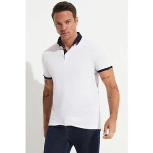 Tricou polo slim fit de bumbac imagine