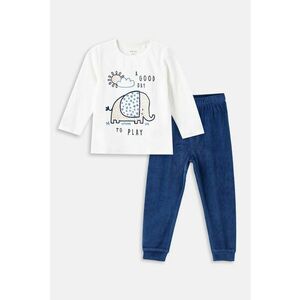 Pijama cu pantaloni lungi si imprimeu grafic imagine