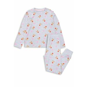 Pijama lunga din bumbac cu model grafic 21157 imagine