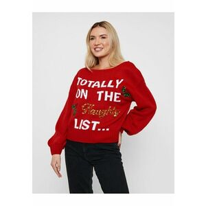 Pulover cu model tematic de Craciun Naughty List 2859 imagine