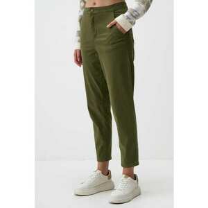 Pantaloni crop din amestec de lyocell imagine