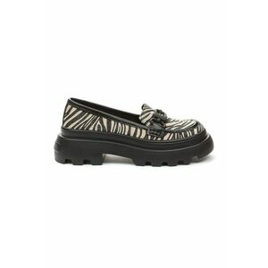 Pantofi loafer de piele intoarsa ecologica cu animal print imagine