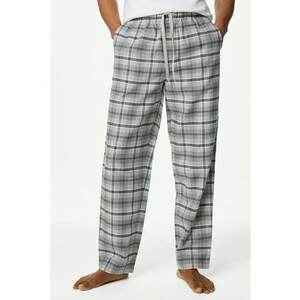 Pantaloni de pijama in carouri cu buzunare laterale imagine