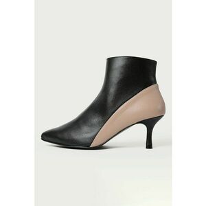 Botine de piele cu model colorblock imagine