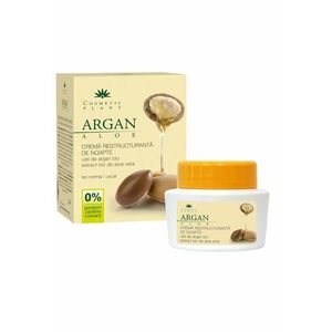 Crema restructuranta de noapte cu ulei de argan bio si extract bio de aloe vera - 50 ml imagine