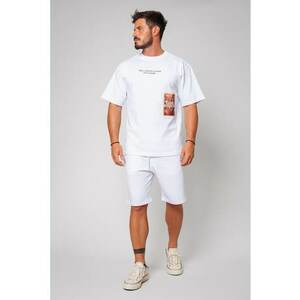 Set de tricou cu maneci cazute si pantaloni scurti imagine