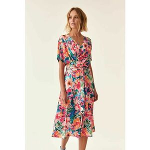 Rochie cu imprimeu floral si maneci kimono imagine